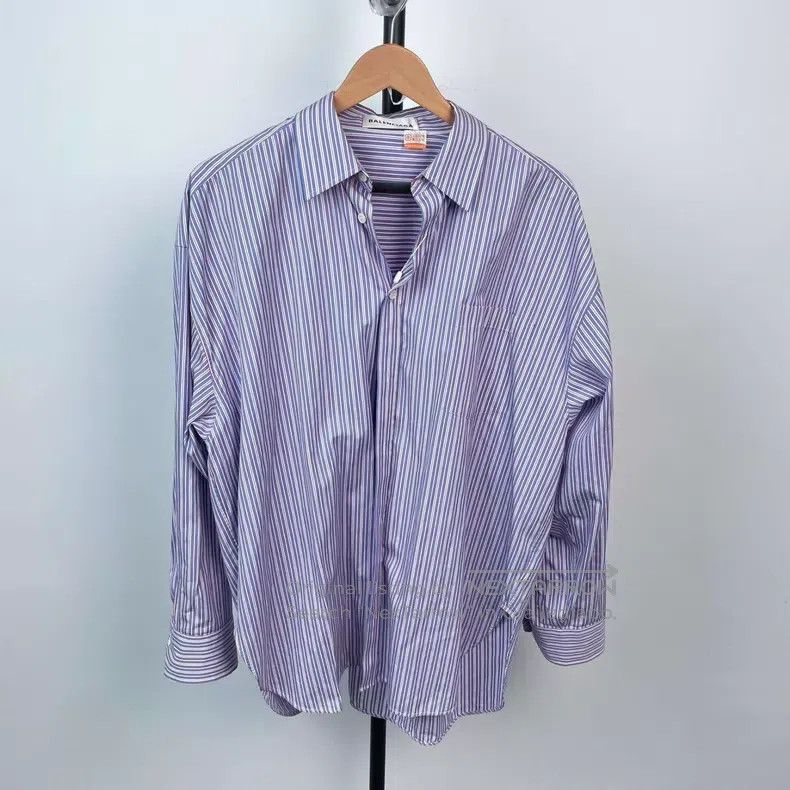 Balenciaga Balenciaga Striped Shirt Blue Size S / US 4 / IT 40 - 1 Thumbnail