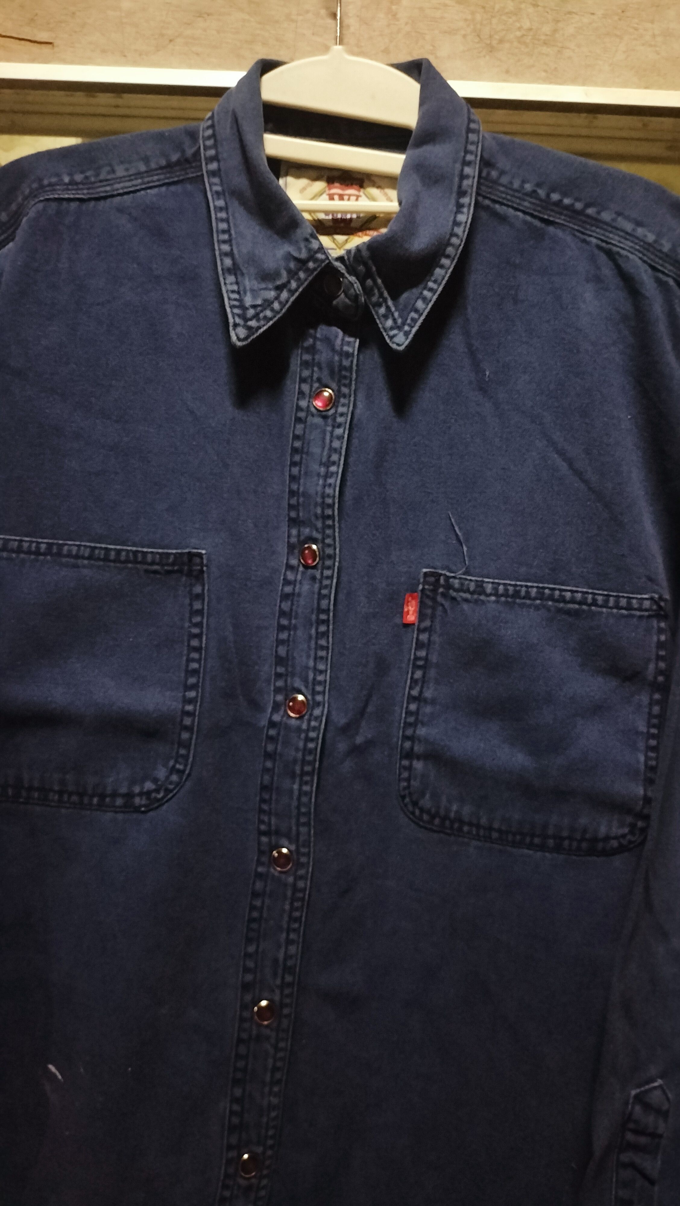 Levi's Vintage Clothing Vintage 90s Levis Shirts Res Pearl snap buttons Workwear Size US M / EU 48-50 / 2 - 14 Thumbnail
