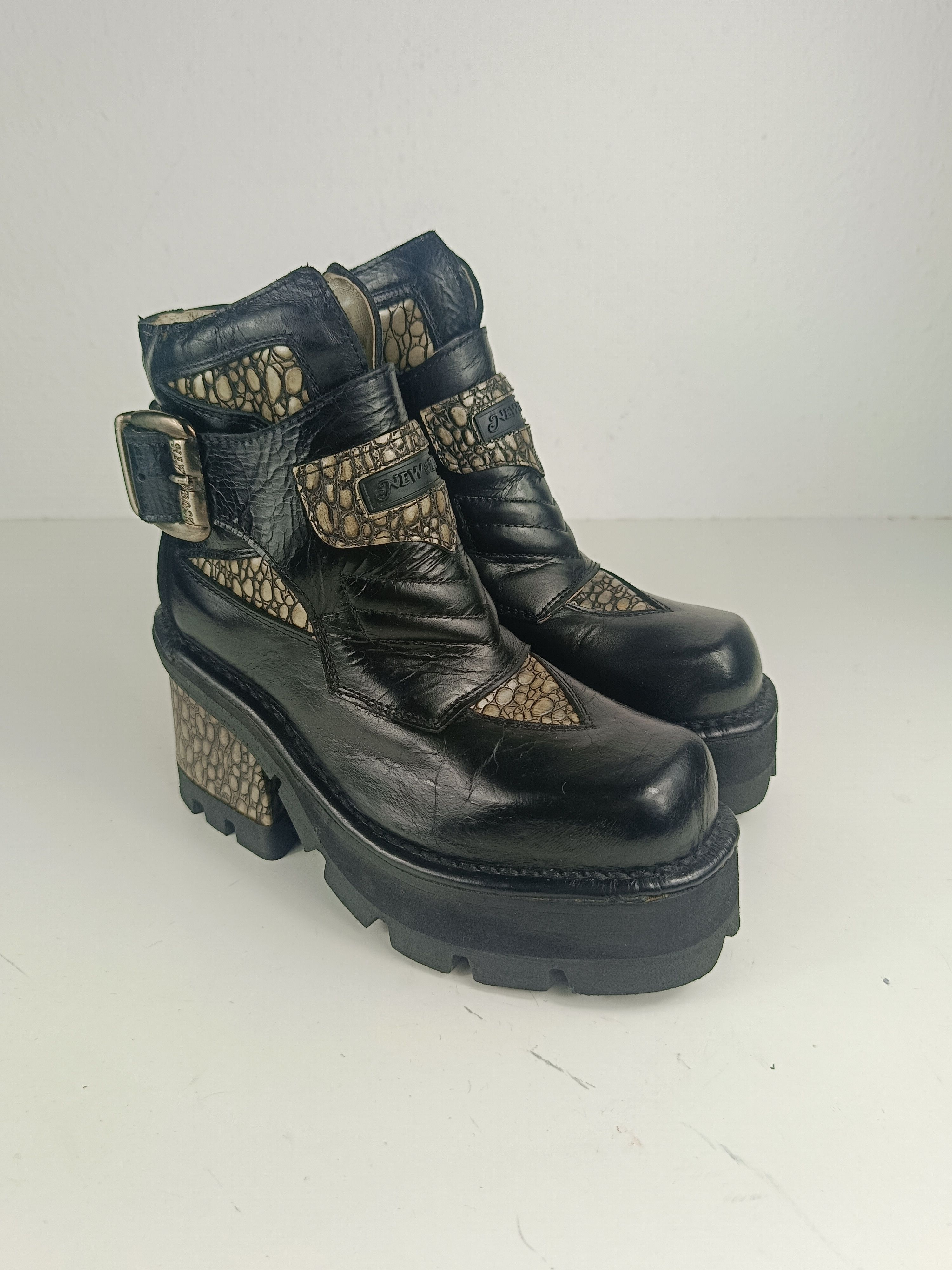 New Rock × Vintage New Rock leather boots platforms Size US 6 / IT 36 - 1 Thumbnail