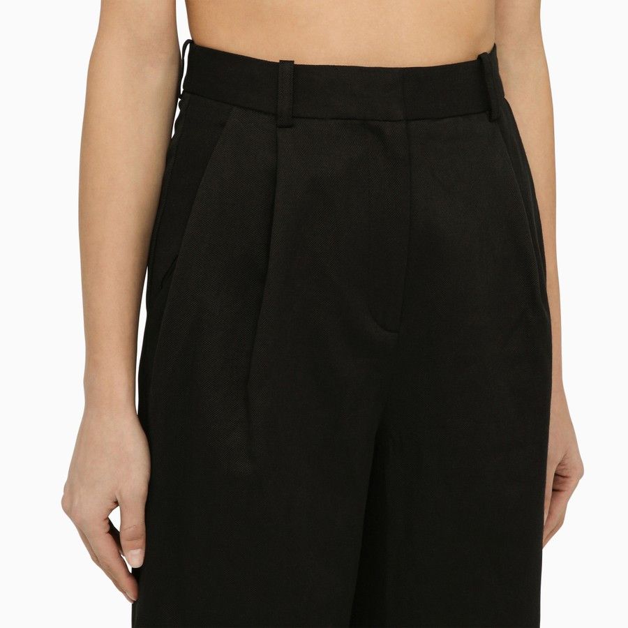 Loulou de Saison o1d2blof0824 Cotton And Linen Trouser in Black Size 28" / US 6 / IT 42 - 5 Thumbnail