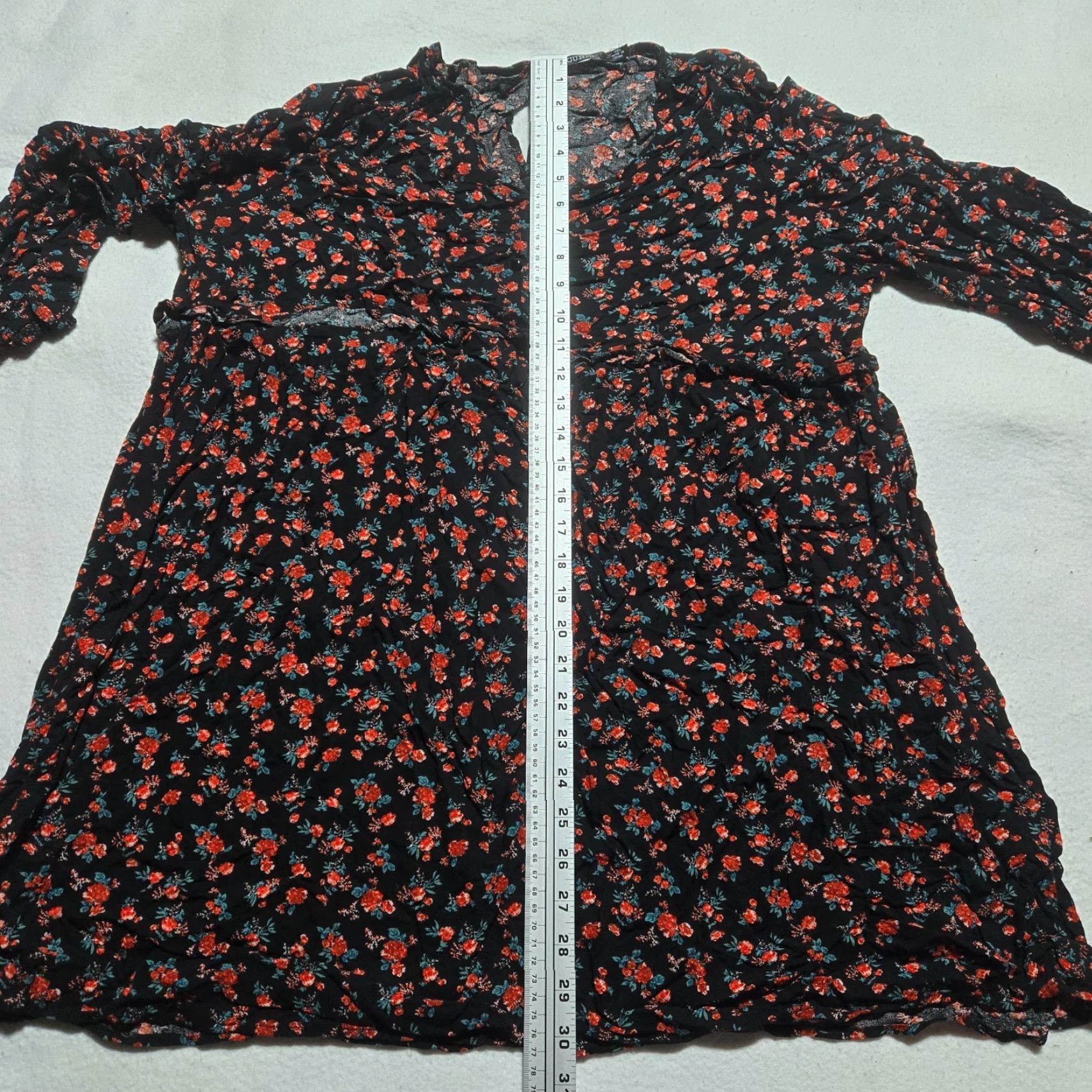 Vintage Cure Floral Blouse Shirt 3/4 Sleeve Adult Women's Size 3XL Black Floral Pattern Casual Summer Spring 3XL Womens Shirt Size XXL / US 16-18 / IT 52-54 - 6 Thumbnail