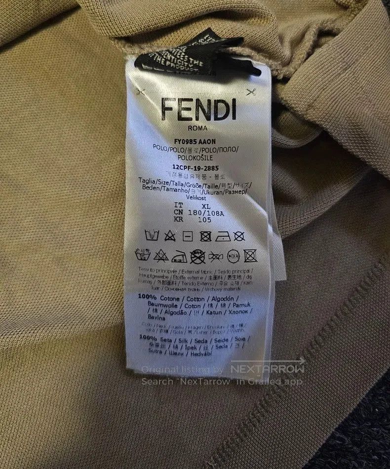 Fendi Fendi Beige Short Sleeve Polo Shirt. Size US XL / EU 56 / 4 - 6 Thumbnail