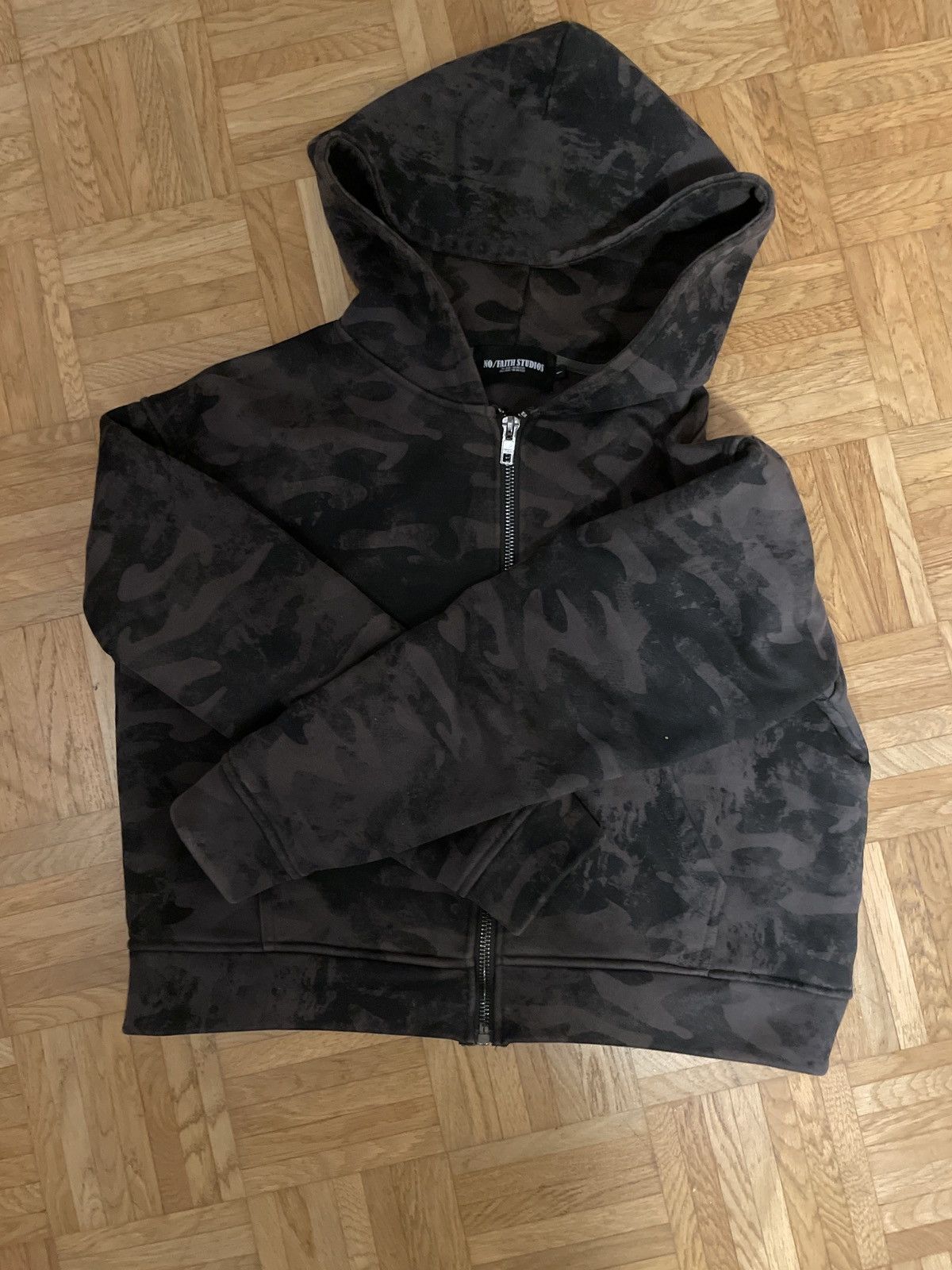 No Faith Studios No Faith studios camo monogram zip jakcet