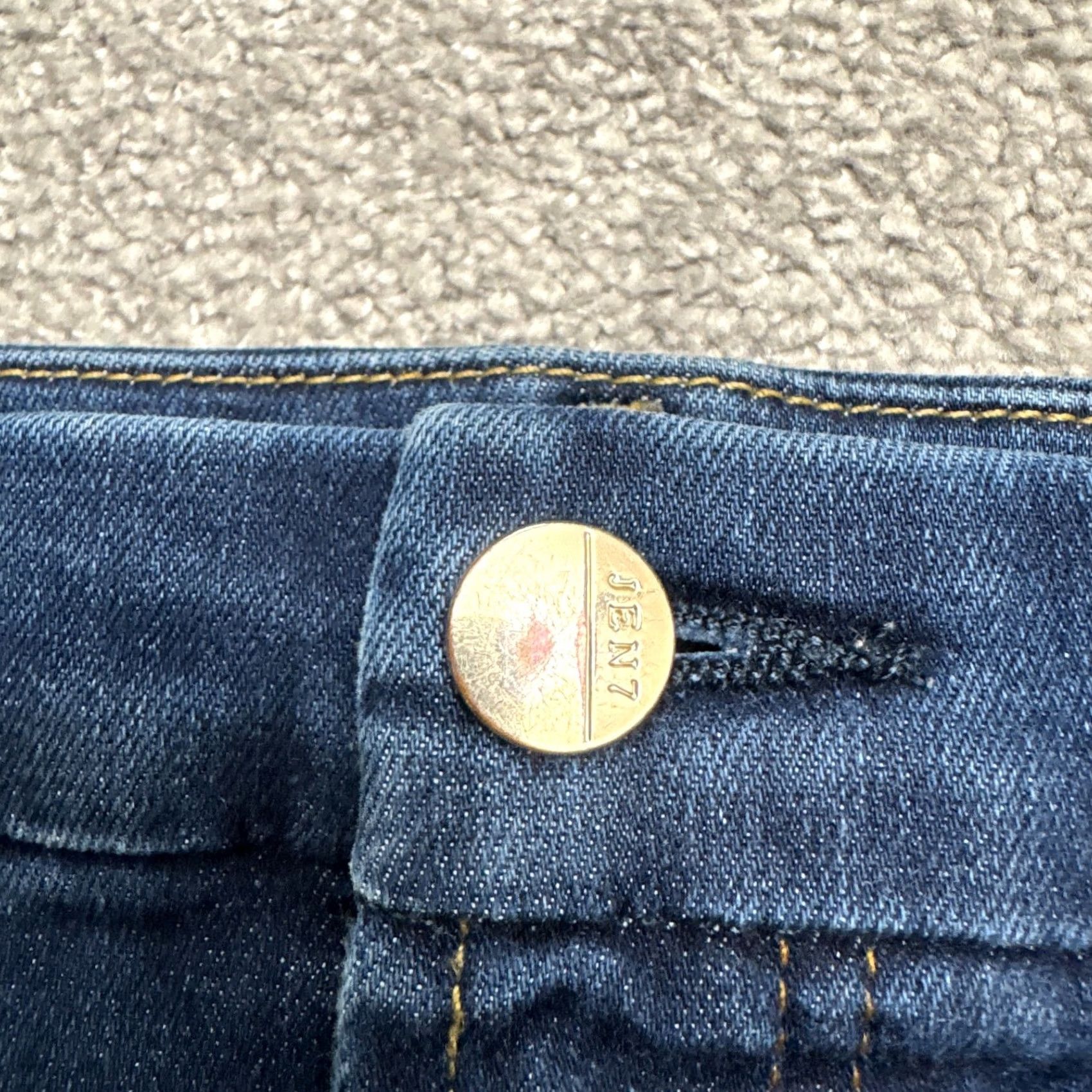 7 For All Mankind Jen7 7 For All Mankind Slim Boyfriend Denim Jeans Womens 12 Dark Wash Distressed - Minor Size 34" / US 12 / IT 48 - 3 Thumbnail