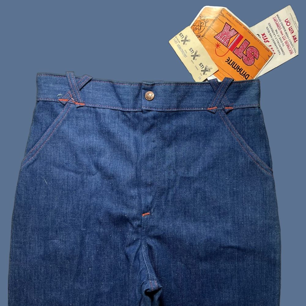 Vintage VINTAGE 70s DYNAMITE STIX Denim Jeans Blue 14 Medium Mens Size 36" / US 14 / IT 50 - 1 Thumbnail