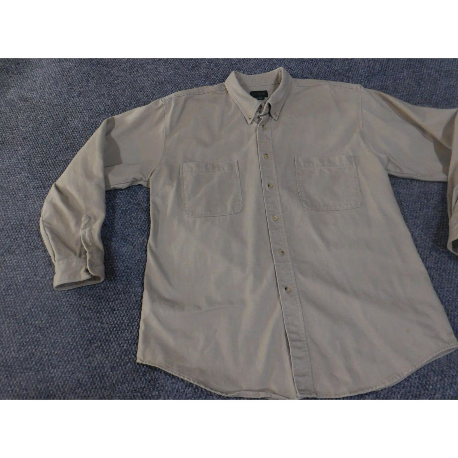 J.Crew J.Crew Oarsman Shirt Mens XL Khaki Button-Up Heavy Double Pocket Twill Cotton Long Sleeve Button-Down Shirt with Pockets Size US XL / EU 56 / 4 - 3 Thumbnail