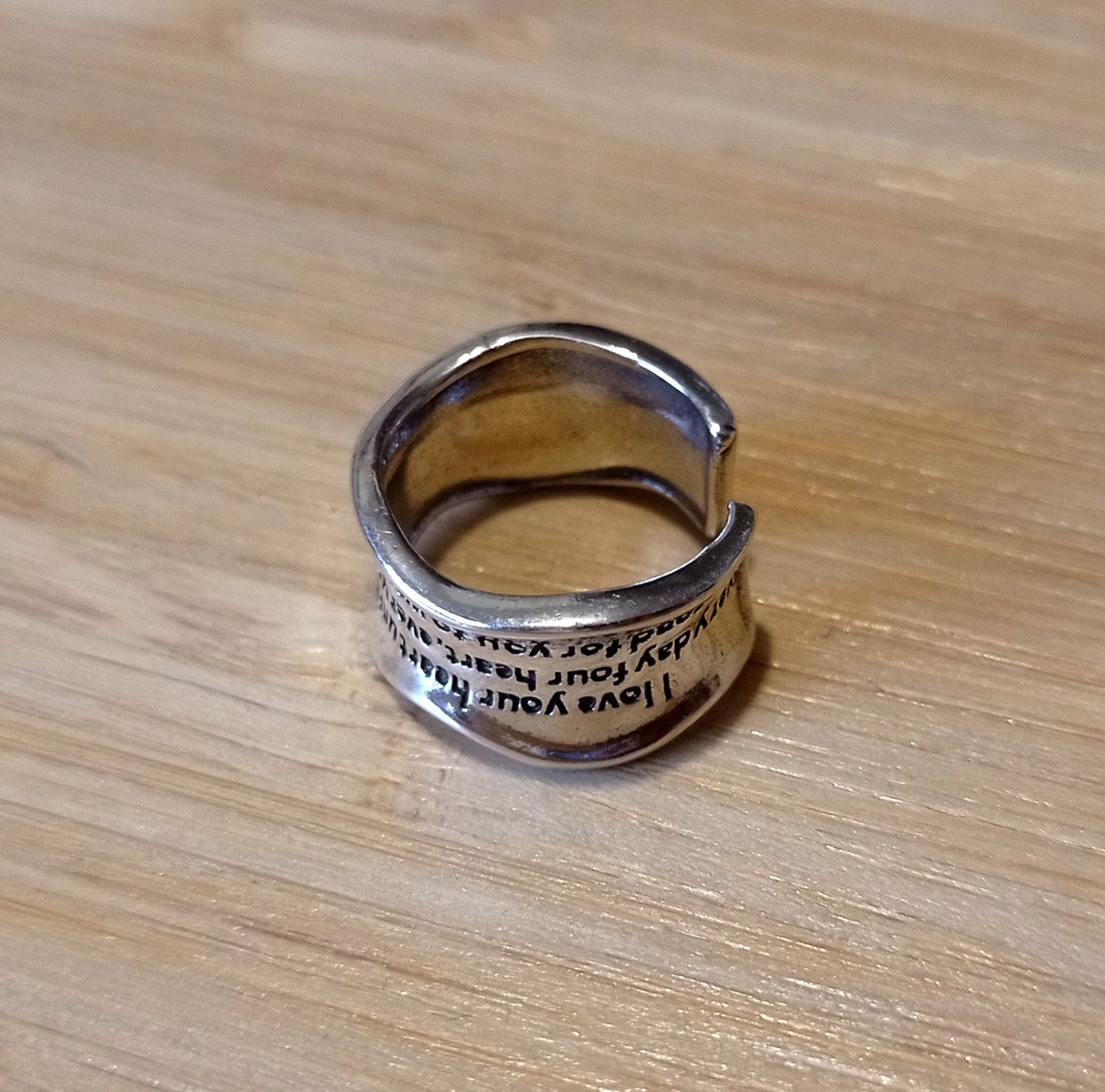 Designer × Vintage Stunning Punk Romance Statement Float Shine Silver Ring Size ONE SIZE - 4 Thumbnail