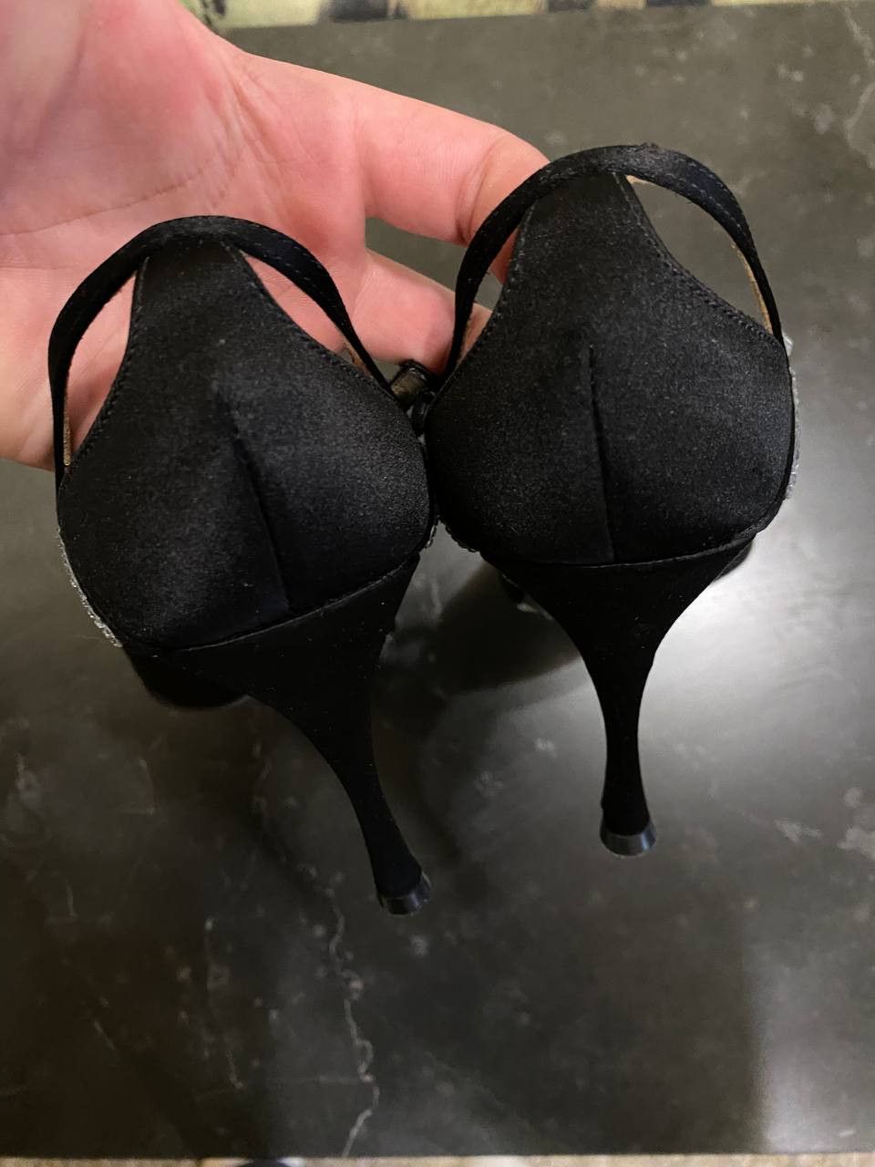 Dolce & Gabbana DOLCE & GABBANA shoe sandals Black crystal platforms heels Size US 7 / IT 37 - 8 Thumbnail