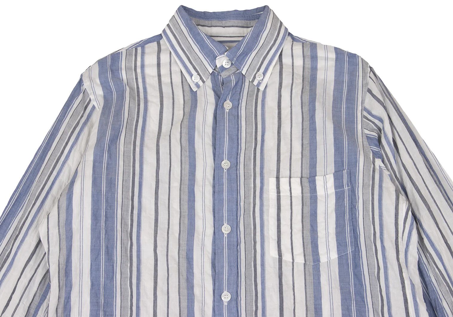 Yohji Yamamoto Yohji Yamamoto Striped Button-Down Shirt Size US M / EU 48-50 / 2 - 2 Thumbnail