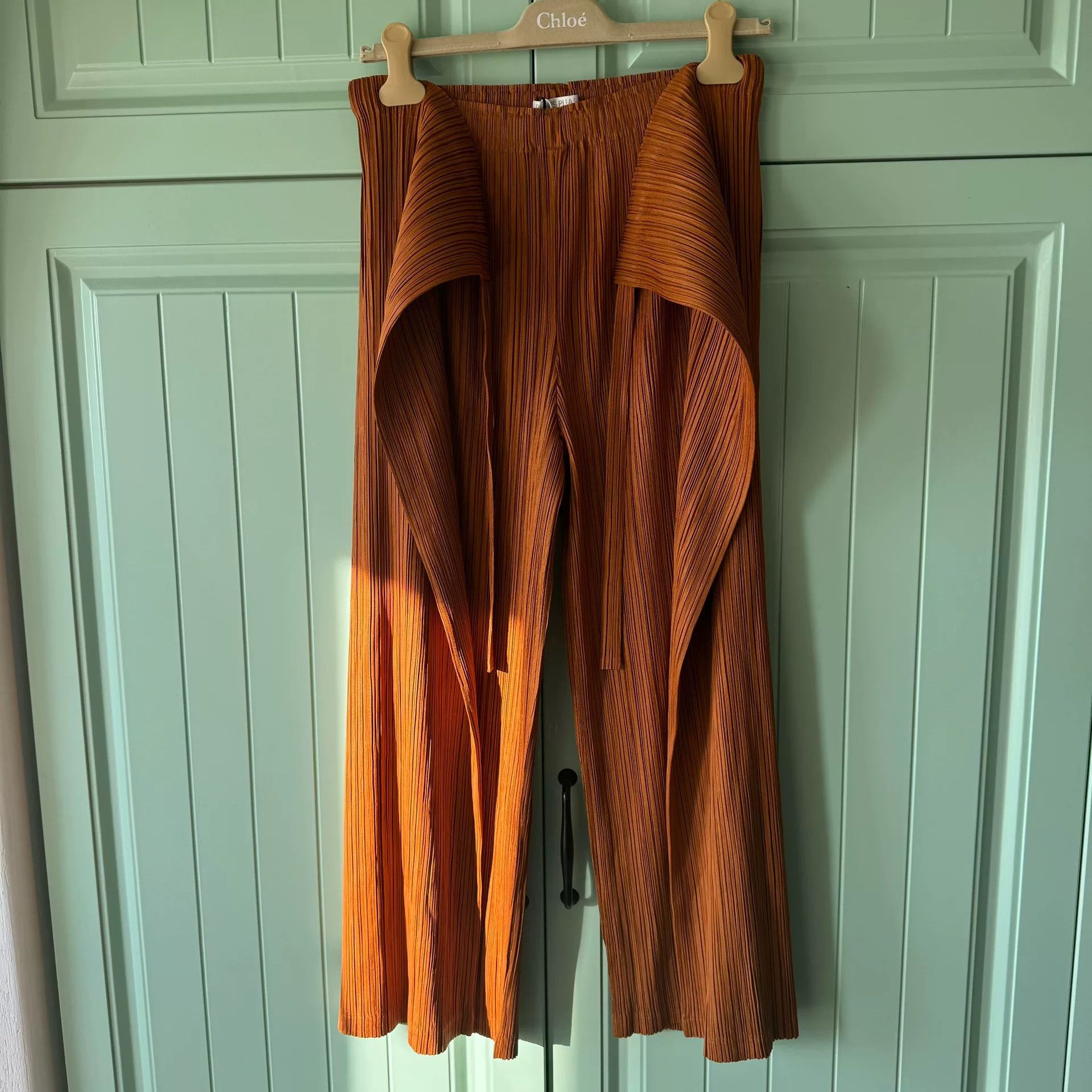 Issey Miyake PLEATS PLEASE Orange Pleated Pants Size 29" - 1 Thumbnail