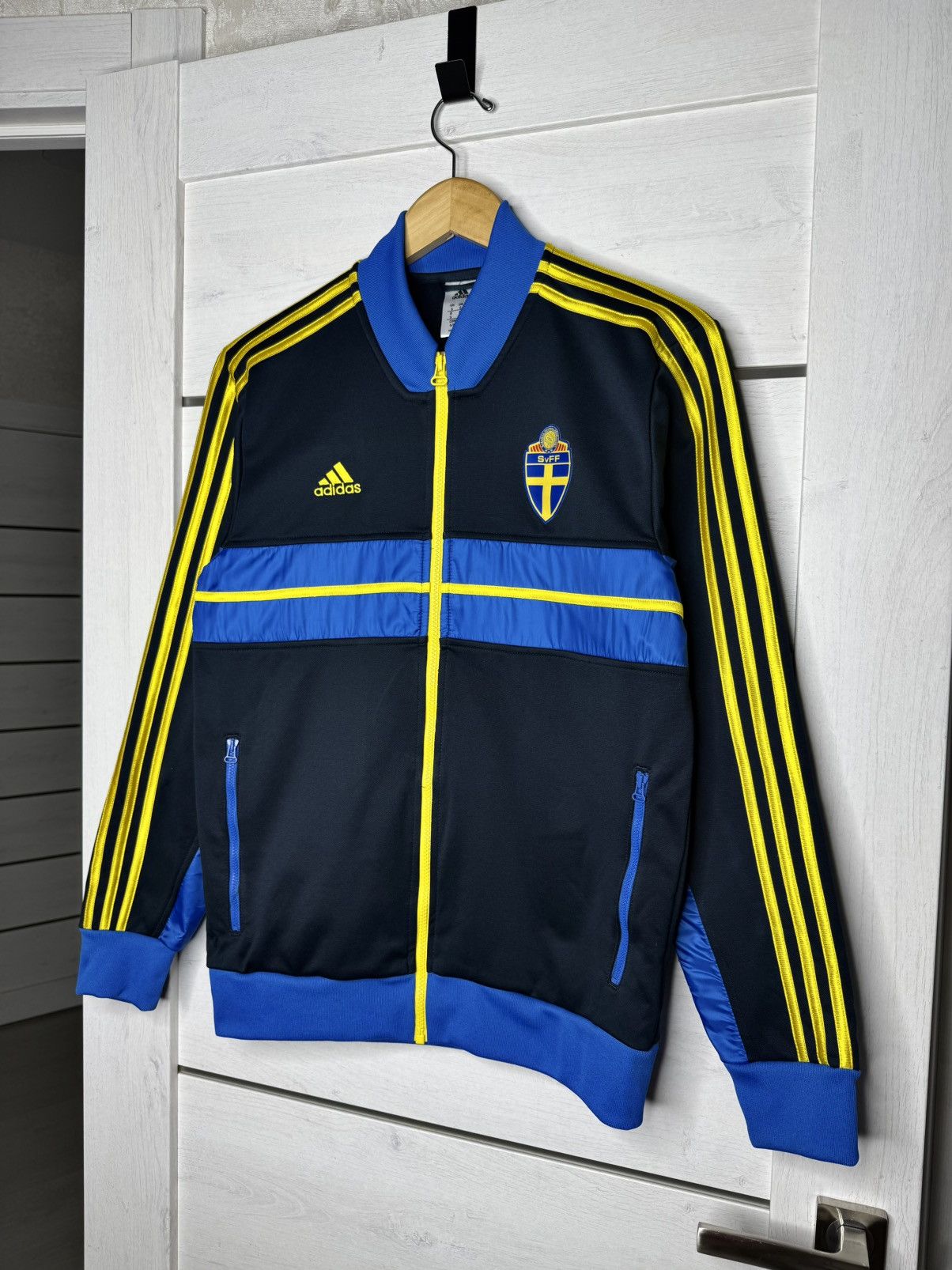 Adidas Adidas Sweden SvFF 2012 Anthem Track Jacket Soccer Football Size US S / EU 44-46 / 1 - 4 Thumbnail