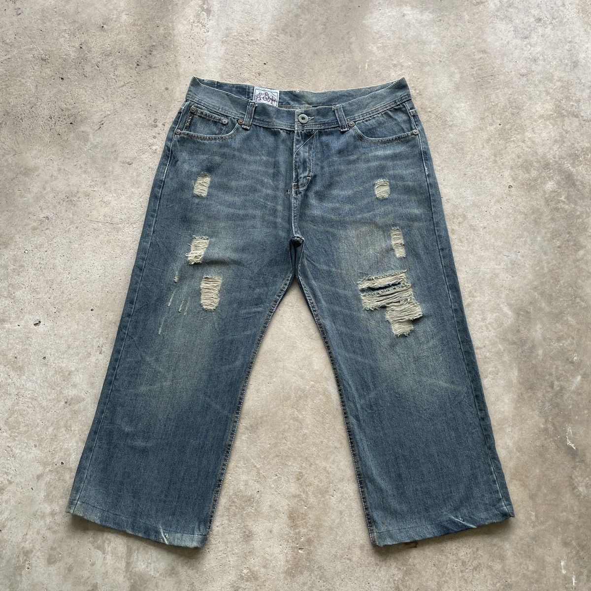 Vintage W38 Vintage America & First Baggy Jeans Distressed Pants Size US 38 / EU 54 - 1 Thumbnail