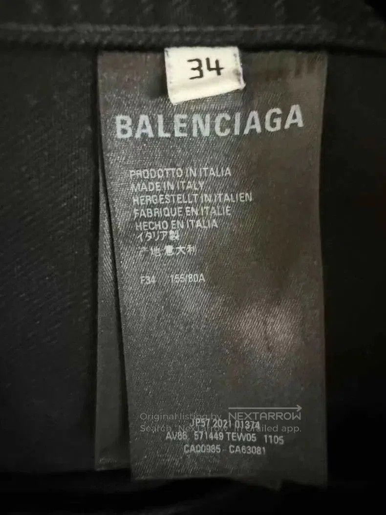 Balenciaga Balenciaga Black Denim Jacket with Crystal Logo. Size US S / EU 44-46 / 1 - 4 Thumbnail