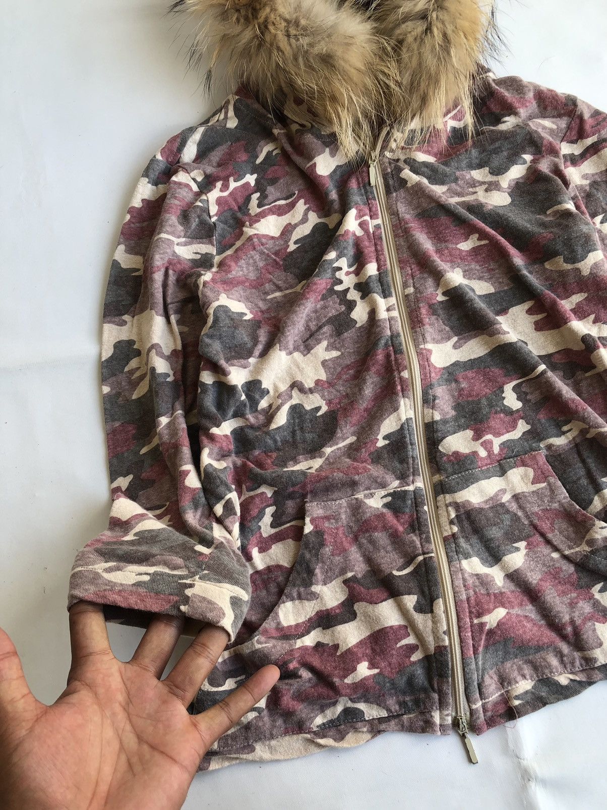 If Six Was Nine Faux Fur Military Hoodie Rock Punk Style Size US L / EU 52-54 / 3 - 3 Thumbnail