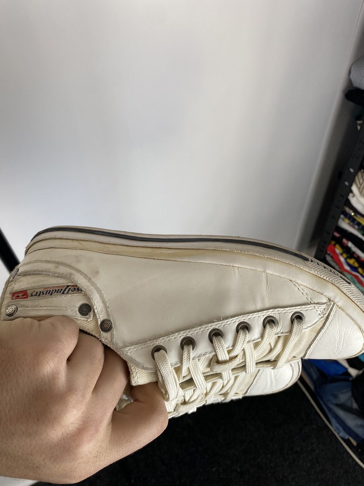 Diesel × Vintage 🔥Diesel Avant Garde White Leather Punk Sneakers 9/40 size Size US 9 / EU 42 - 6 Thumbnail