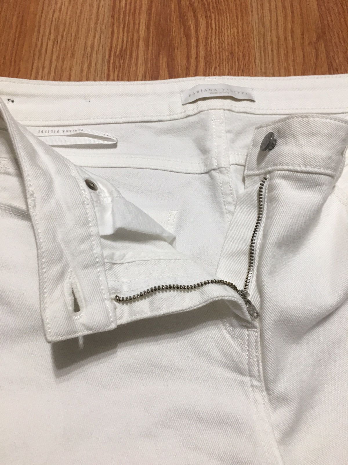 Fabiana Filippi Fabiana Filippi Slim Cut Beaded Cuff Jeans White RRP $550 Size 34" / US 12 / IT 48 - 11 Thumbnail