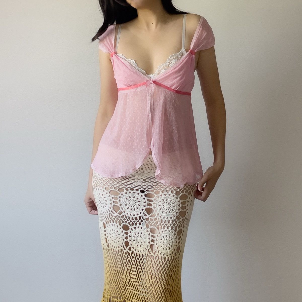 Victoria's Secret Victoria’s Secret Pink Heart Mesh Camisole (S) Size S / US 4 / IT 40 - 2 Thumbnail