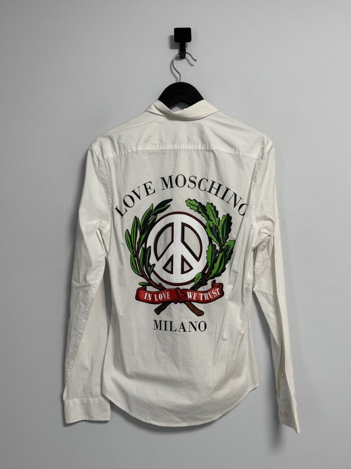 Moschino Love Moschino Button Up Shirt White Logo Size US M / EU 48-50 / 2 - 1 Thumbnail