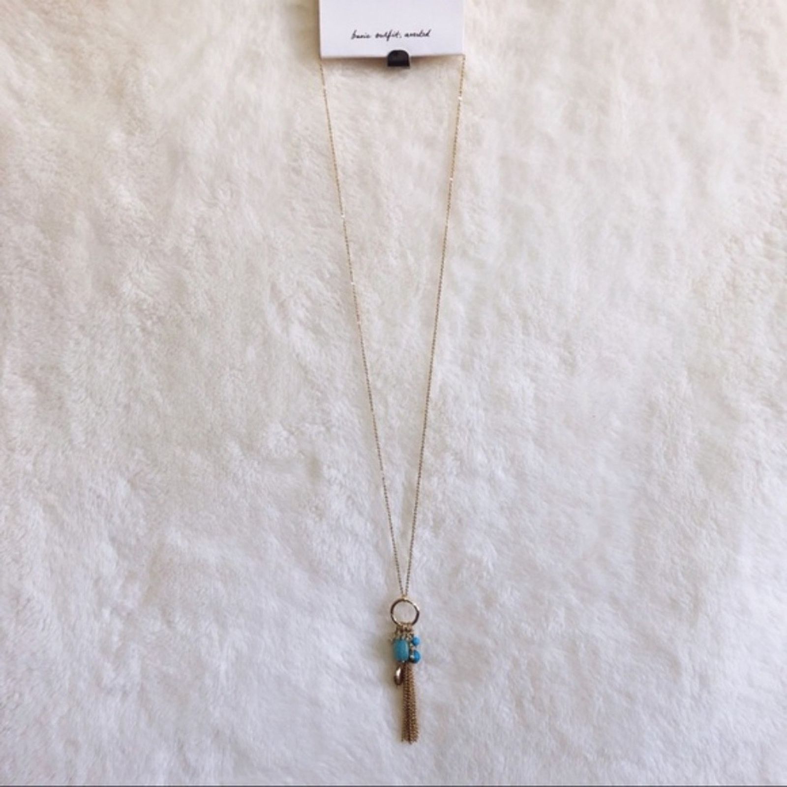 Loft LOFT Gold & Blue Cluster Pendant Necklace Size ONE SIZE - 5 Thumbnail