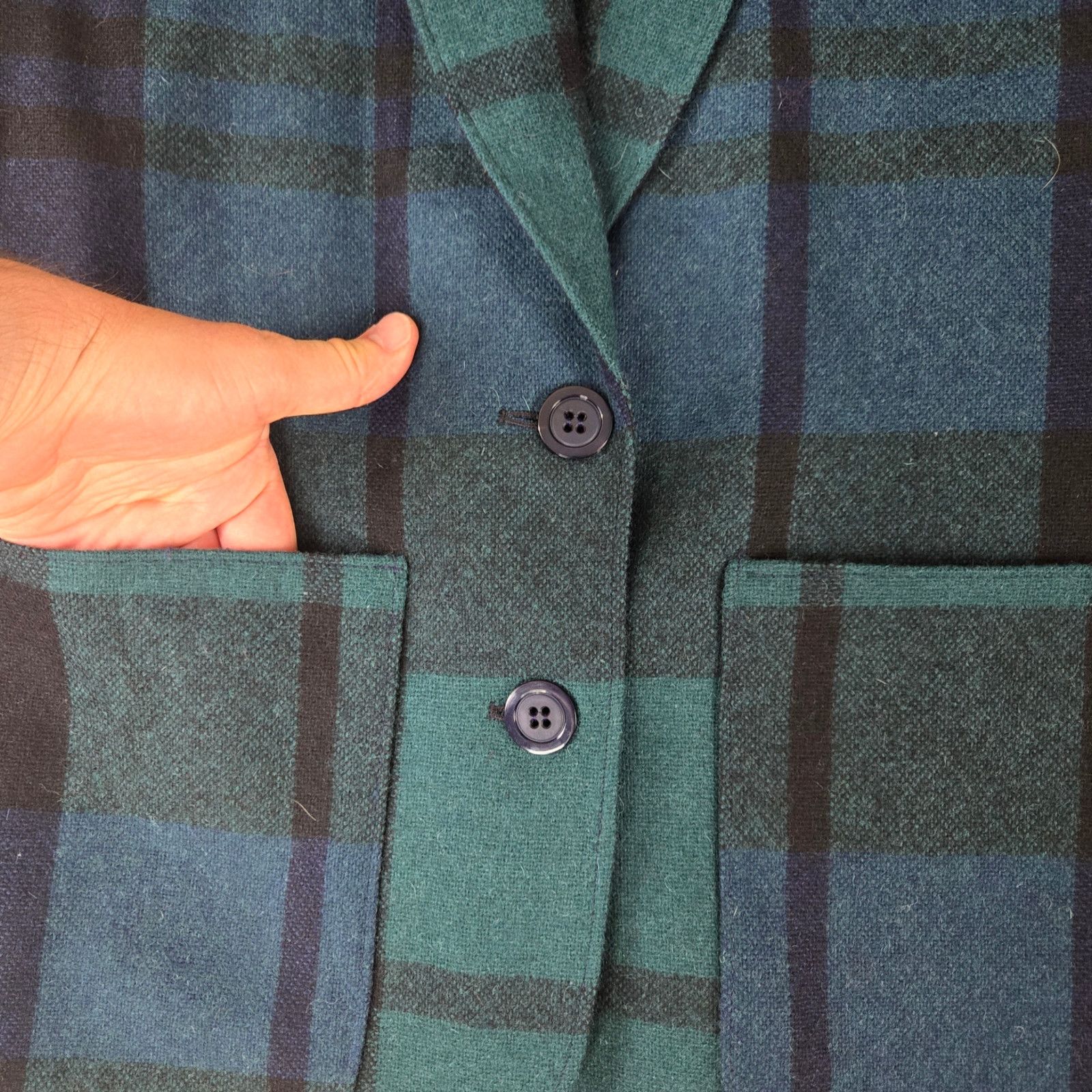 Pendleton Vintage 80s Black Watch Wool Blazer Deadstock Size 12 Size XL / US 12-14 / IT 48-50 - 3 Thumbnail
