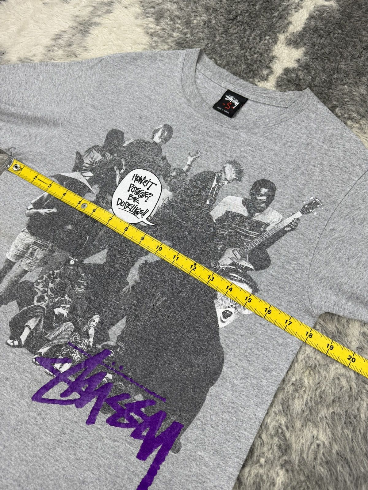 Stussy Vintage Y2K Stüssy Multiprint Rap Tee Heather Grey Tshirt Size US S / EU 44-46 / 1 - 10 Thumbnail