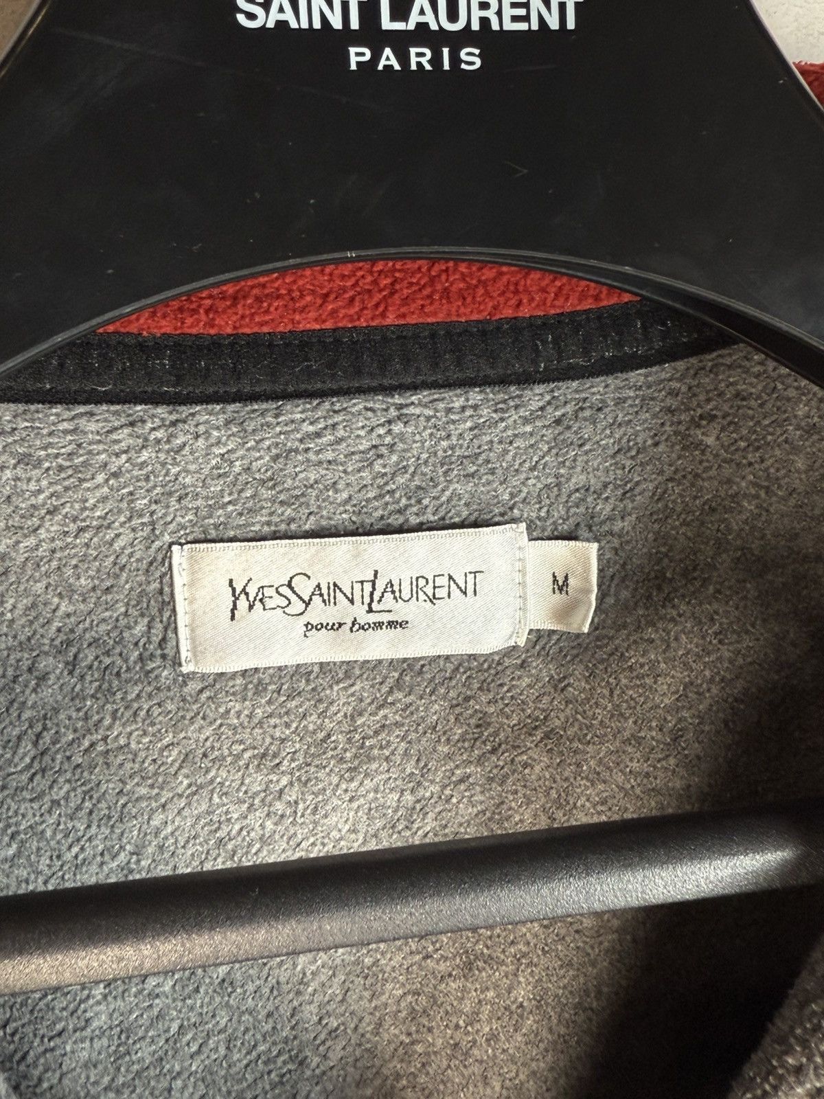 Yves Saint Laurent Fleece YSL Sweatshirt 1/4 Quarter Zip Big Logo Grey Vintage Size US M / EU 48-50 / 2 - 4 Thumbnail