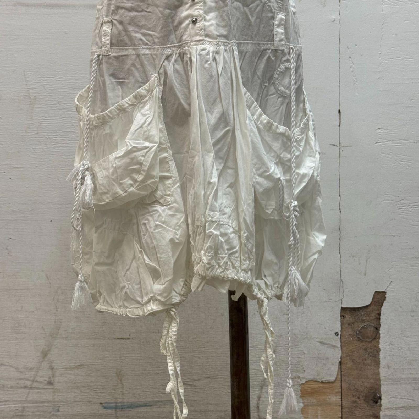 Other Vintage La Mode Est à Vous White Cotton Parachute Dress Size S / US 4 / IT 40 - 2 Thumbnail