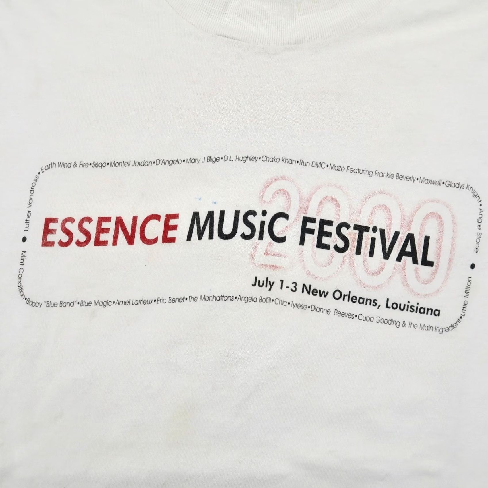 Hanes VINTAGE Hanes T Shirt Mens XL White Essence Music Festival 2000 New Orleans LA Hip Hop Graphic Tee Size US XL / EU 56 / 4 - 4 Thumbnail