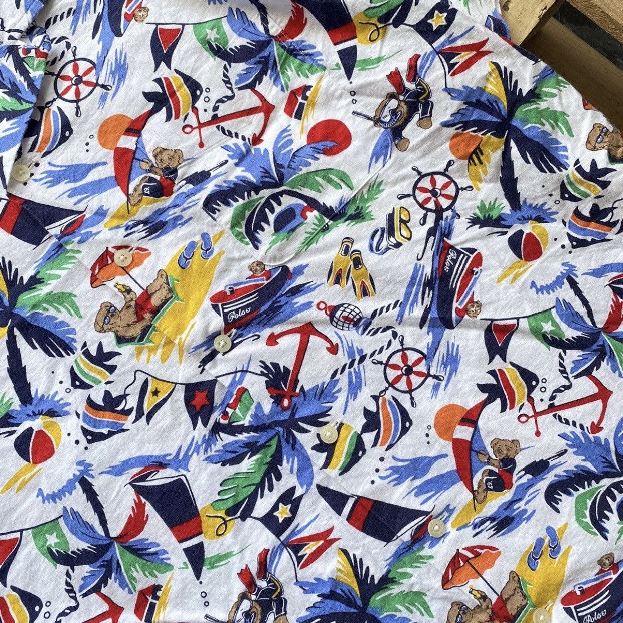 Polo Ralph Lauren × Ralph Lauren Polo Bear shirt Ralph Lauren Full Print logo Bear Beach XL Size US XL / EU 56 / 4 - 4 Thumbnail