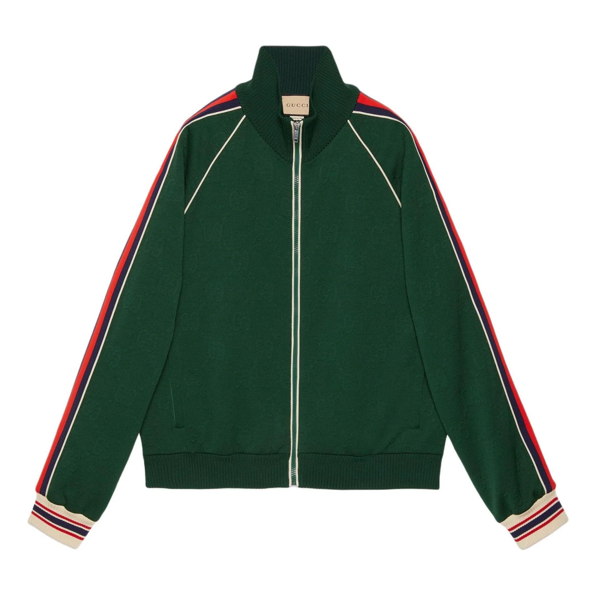Gucci o1loc1c0126 662270 GG Jacquard Jersey Zip Jacket in Green Size US XXL / EU 58 / 5 - 1 Thumbnail