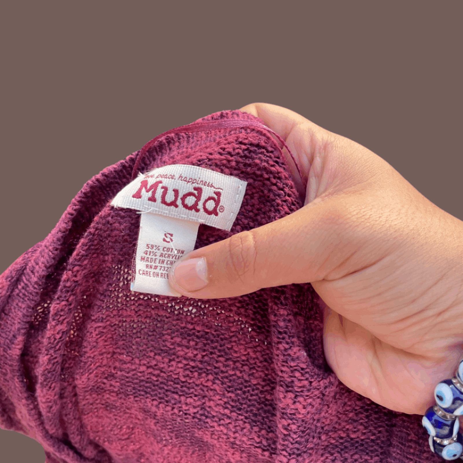 Vintage VTG Knit Cardigan | Mudd Maroon Button-Up | Y2K Mall Goth Size S / US 4 / IT 40 - 4 Thumbnail