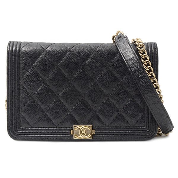 Chanel Chanel Caviar Skin Matelasse Boy Chain Wallet Leather Shoulder Bag 28------ in Great Condition