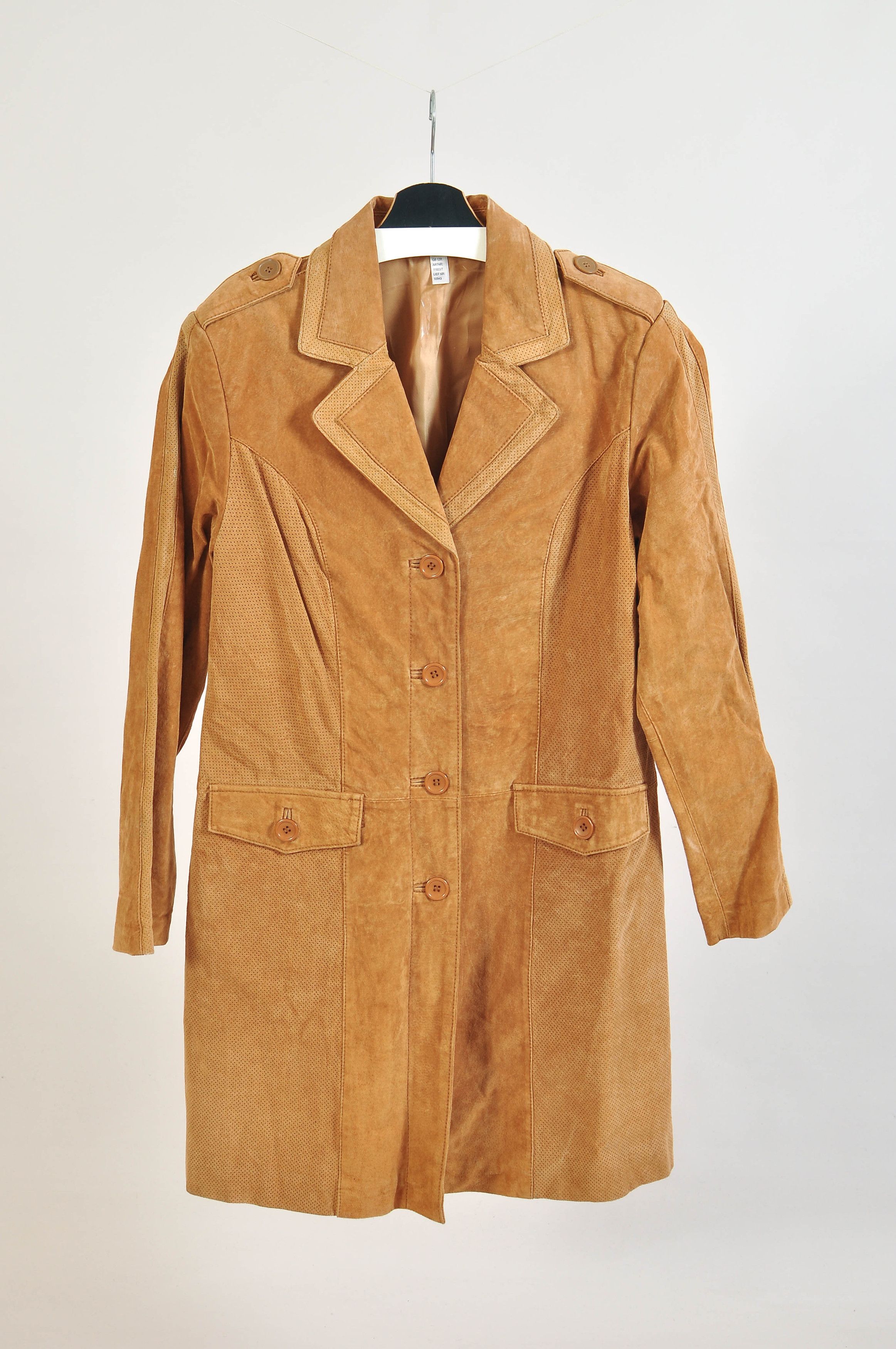 Other Vintage 00s Suede Leather Blazer Coat Size M / US 6-8 / IT 42-44 - 1 Thumbnail