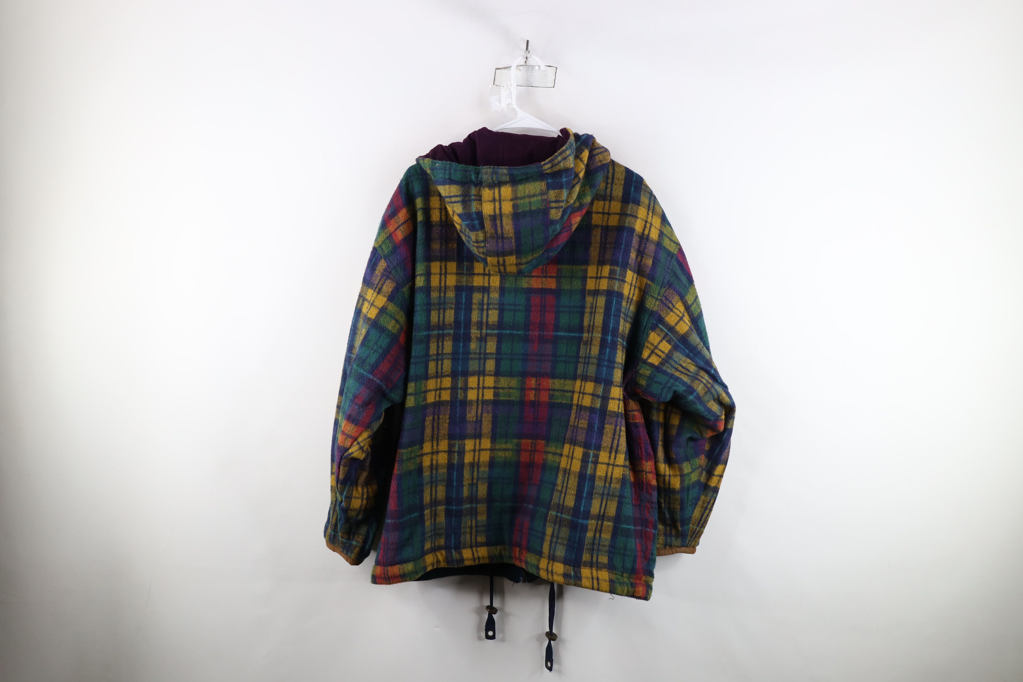 Vintage Vintage 90s Streetwear Reversible Plaid Hooded Parka Jacket Size US M / EU 48-50 / 2 - 6 Thumbnail