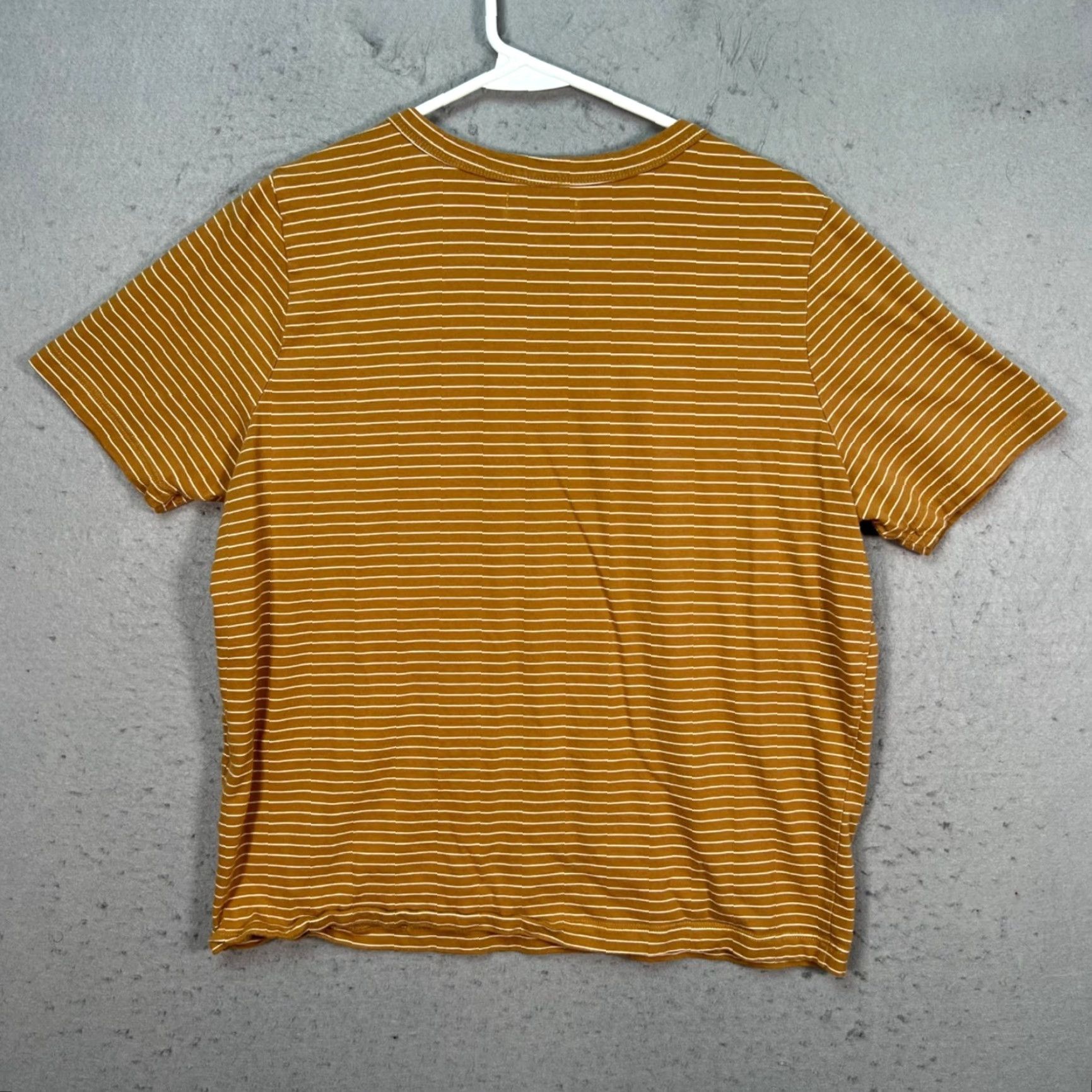 Oak + Fort Oak + Fort Womens Medium Brown Striped Cotton Pocket T-Shirt Size M / US 6-8 / IT 42-44 - 2 Thumbnail