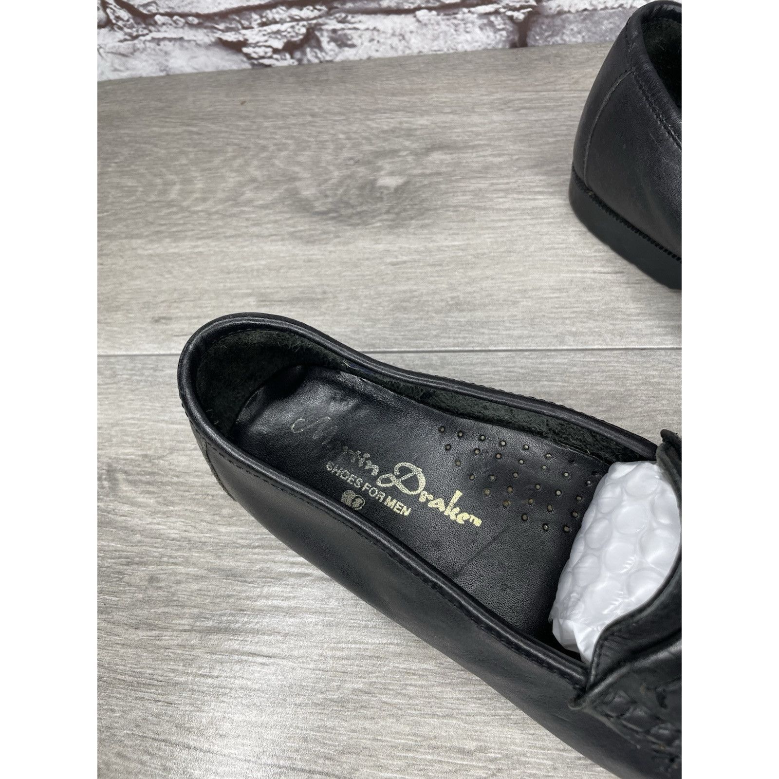 Drake Martin Drake Black Leather Kiltie Woven Loafers Dress Shoes Size US 8 / EU 41 - 3 Thumbnail