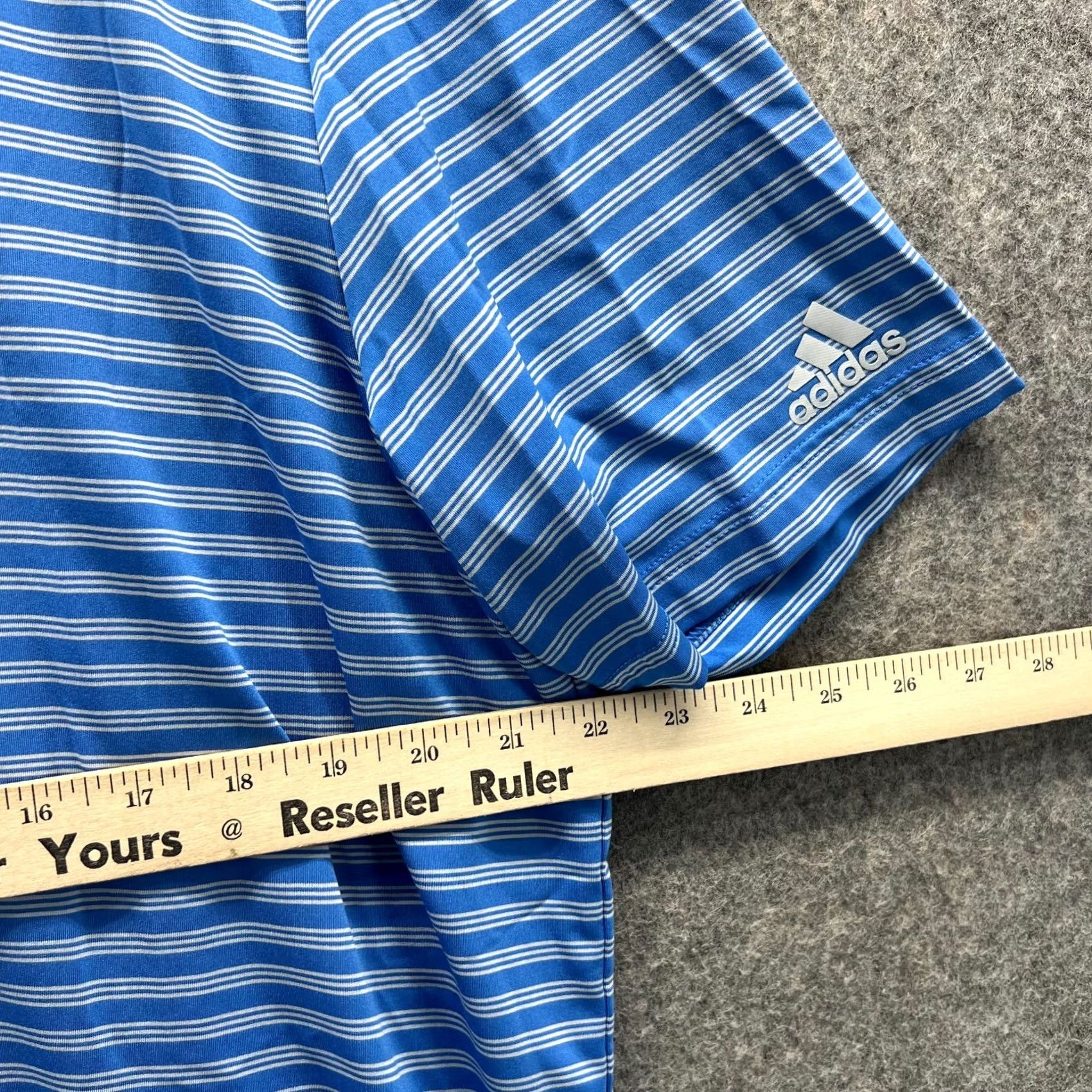 Adidas Adidas Polo Shirt Mens Large Blue Striped Golf Golfer Ultimate 2.0 Knit Athletic Shirt Polo Carded Size US L / EU 52-54 / 3 - 7 Thumbnail