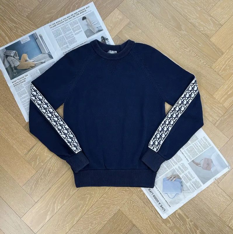Dior Dior Navy Blue Men's Pullover Sweater 0089 Size US S / EU 44-46 / 1 - 1 Thumbnail