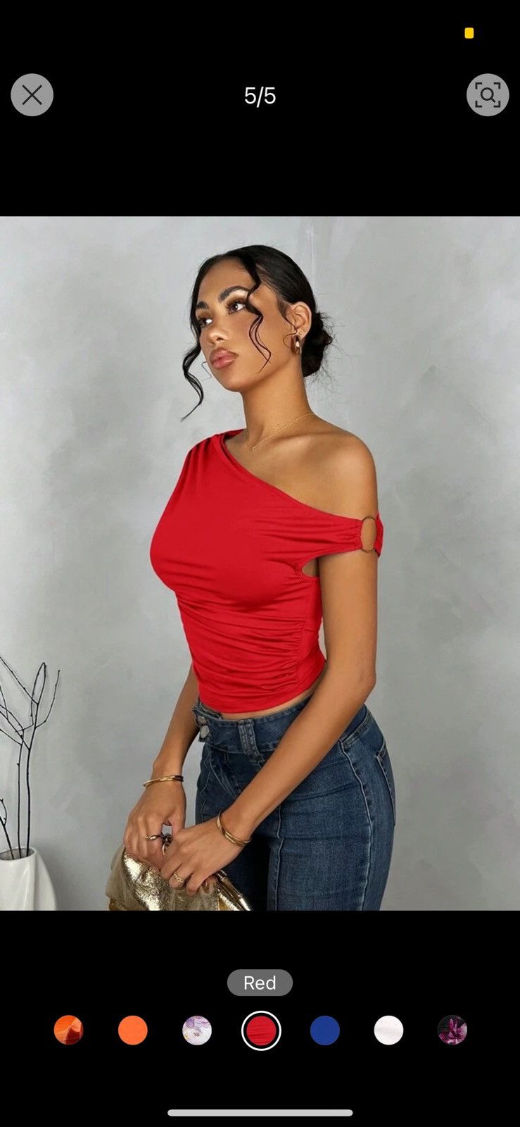 Shein Red Shein off the shoulder top Size S / US 4 / IT 40 - 1 Thumbnail