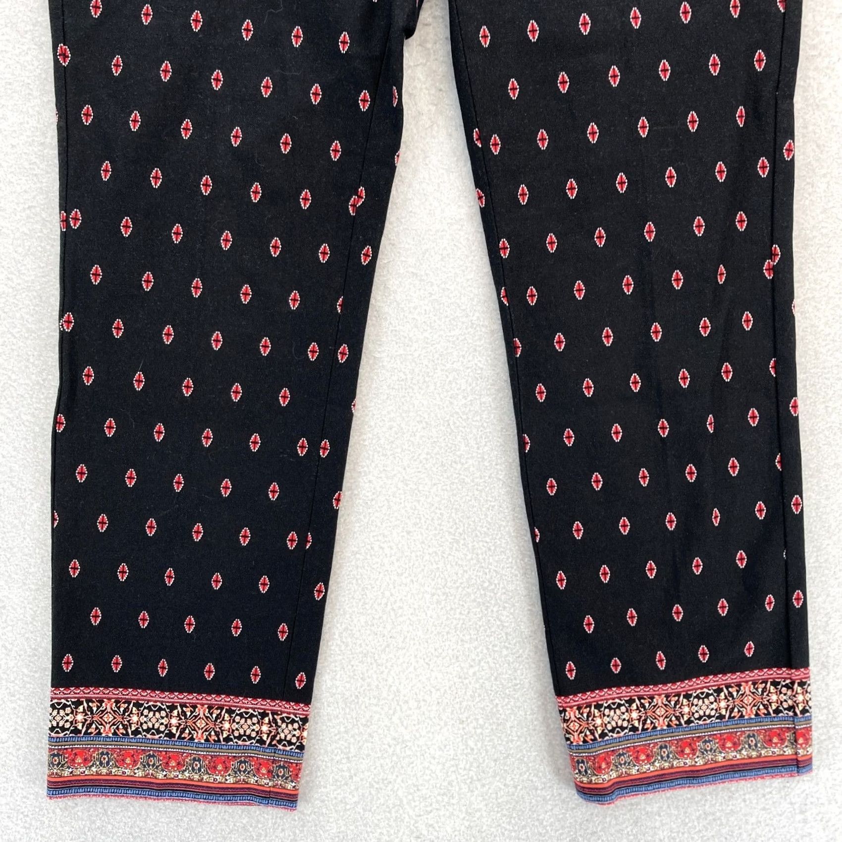 J. Jill J. Jill Premium Bistretch Printed Crop Pants Women's 2P Black Career Office NWT Size 26" / US 2 / IT 38 - 3 Thumbnail