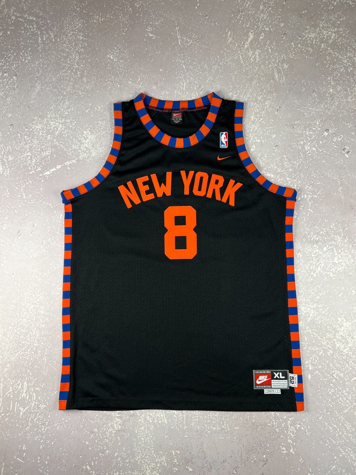 NBA NIKE 90's KNICKS ＃8 SPREWELL Latrell SPREWELL #8 NY Knicks 1999 CHAMPION jersey 44 blue
