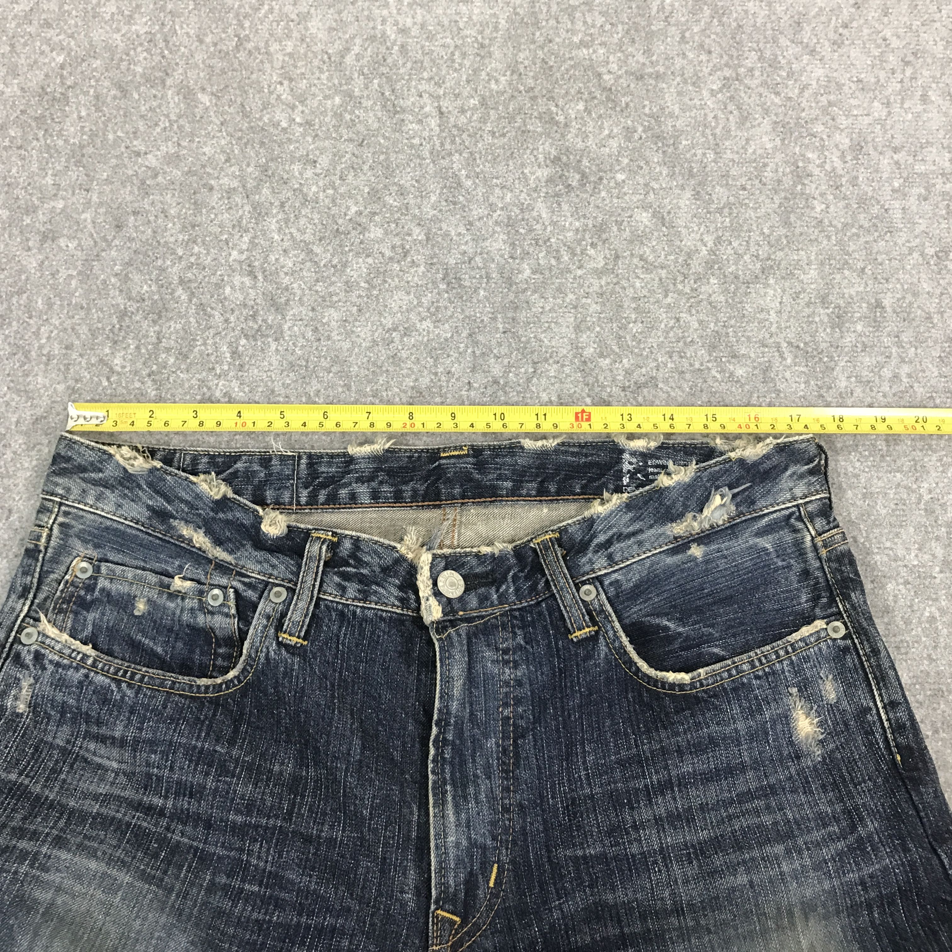 Edwin × Japanese Brand FLARE EDWIN JAPAN DISTRESSED BOOTCUT DENIM JEANS Size US 34 / EU 50 - 8 Thumbnail