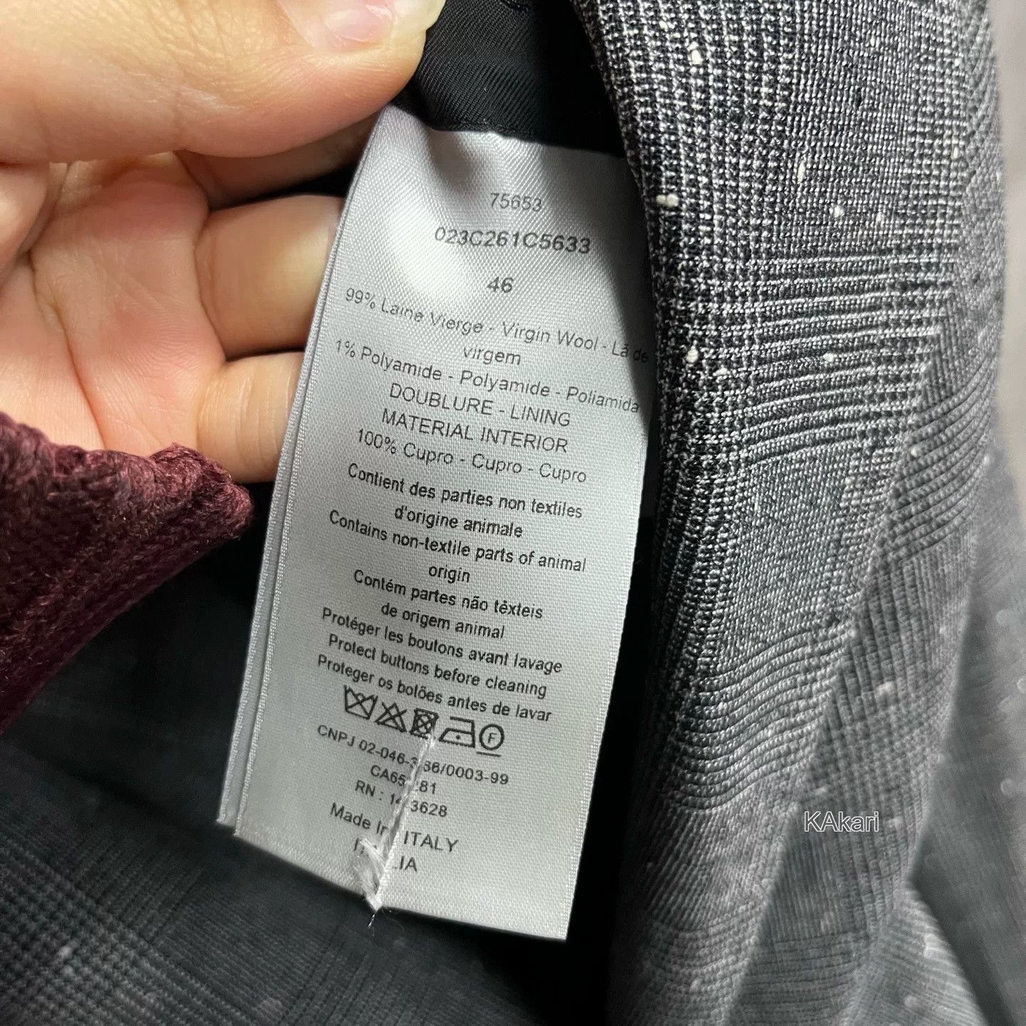 Dior Dior Latest Gray Check Double-Breasted Jacket Size US S / EU 44-46 / 1 - 4 Thumbnail
