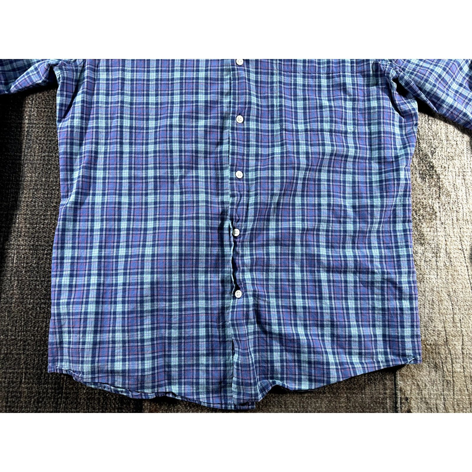 Peter Millar Peter Millar Blue Plaid Mens M Long Sleeve Button Down Shirt Size US M / EU 48-50 / 2 - 4 Thumbnail