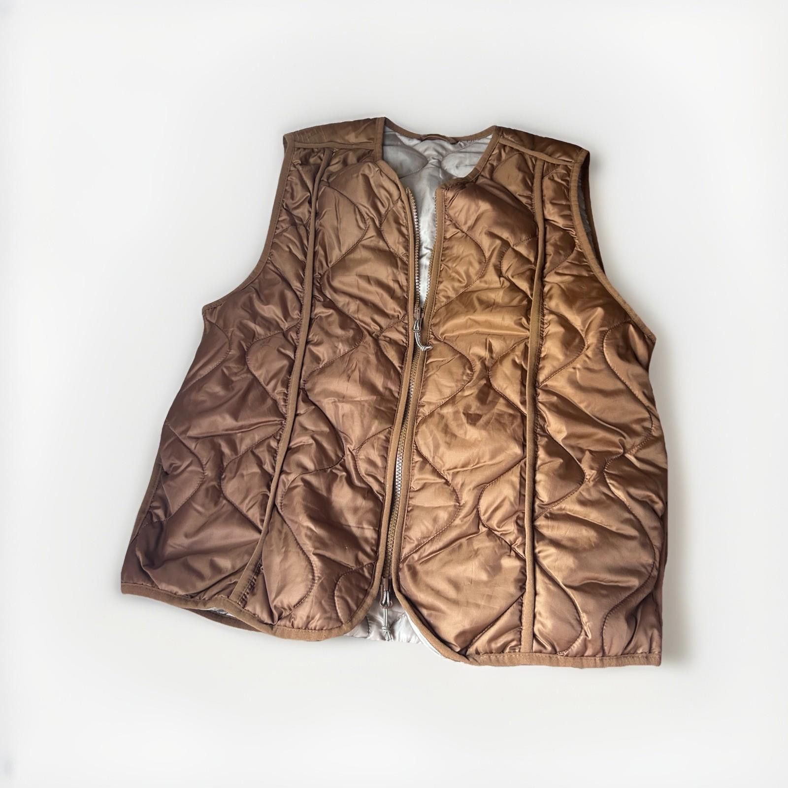 foret forét Quilted Suede-Trim Vest – Caramel Brown, Size M Size US M / EU 48-50 / 2 - 1 Thumbnail