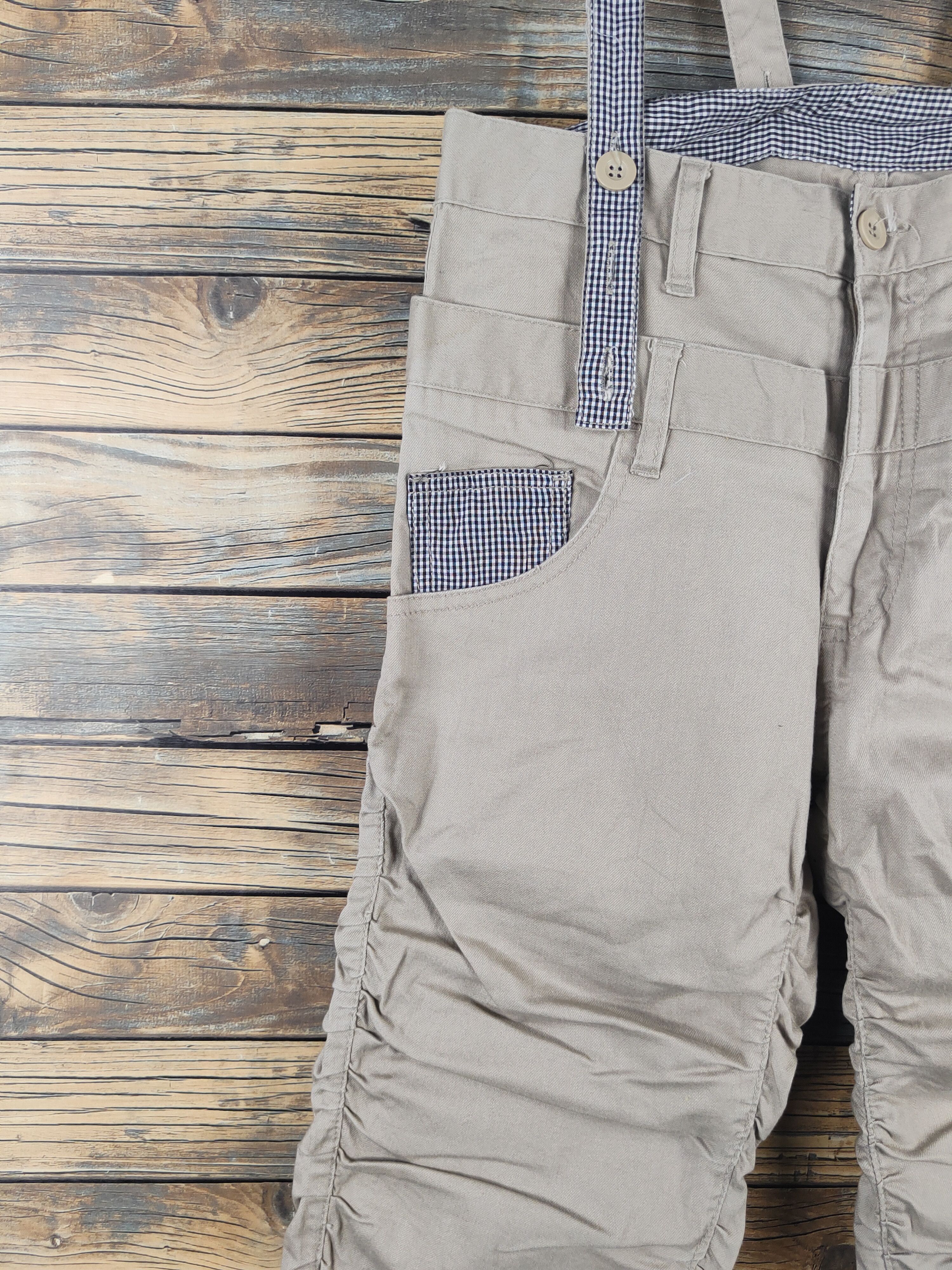 Japanese Brand × Vintage DL Japanese Brand Beige Suspender Pants #1085 Size 30" / US 8 / IT 44 - 6 Thumbnail