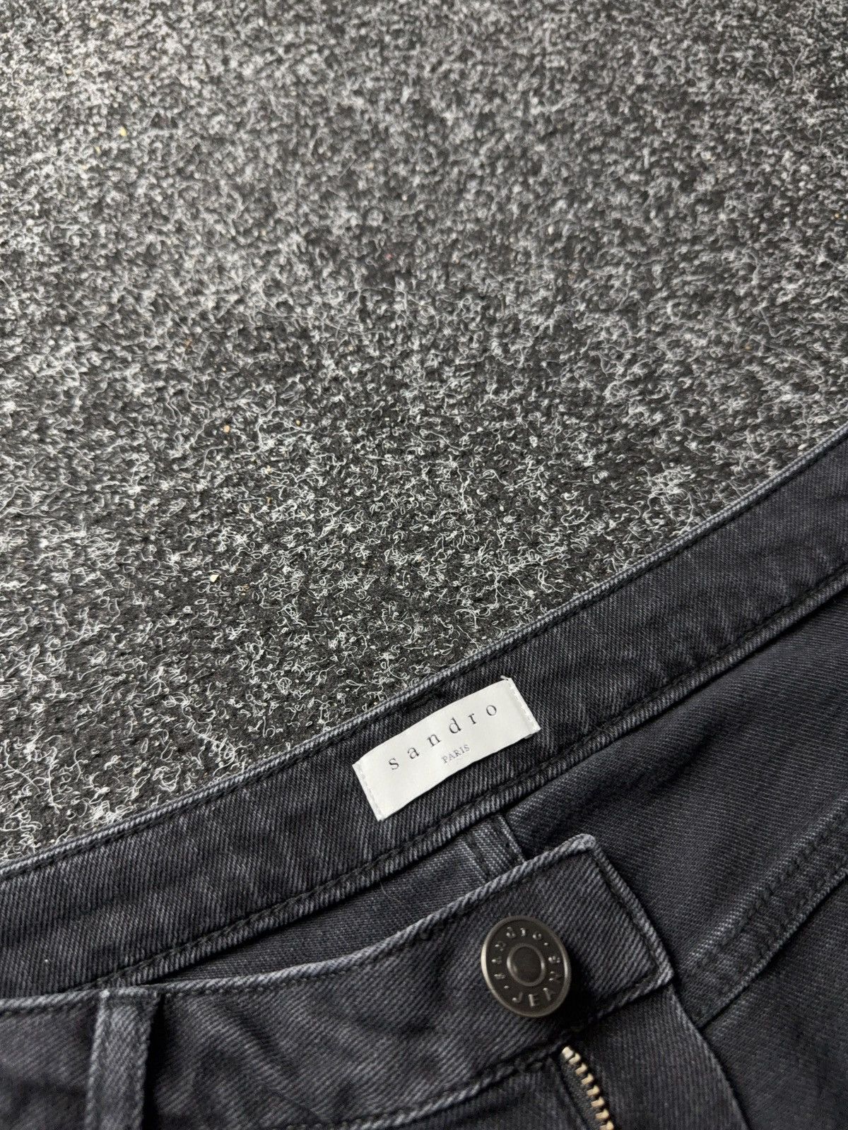 Sandro Sandro Paris Distressed Black Denim Jeans Straight Fit Size 30" / US 8 / IT 44 - 10 Thumbnail