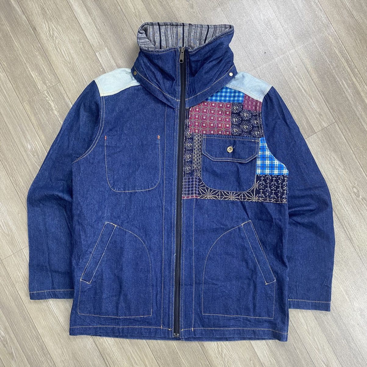 Japanese Brand Anima Boro Patchwork Denim Noragi Jacket Kapital Style Size US M / EU 48-50 / 2 - 1 Thumbnail