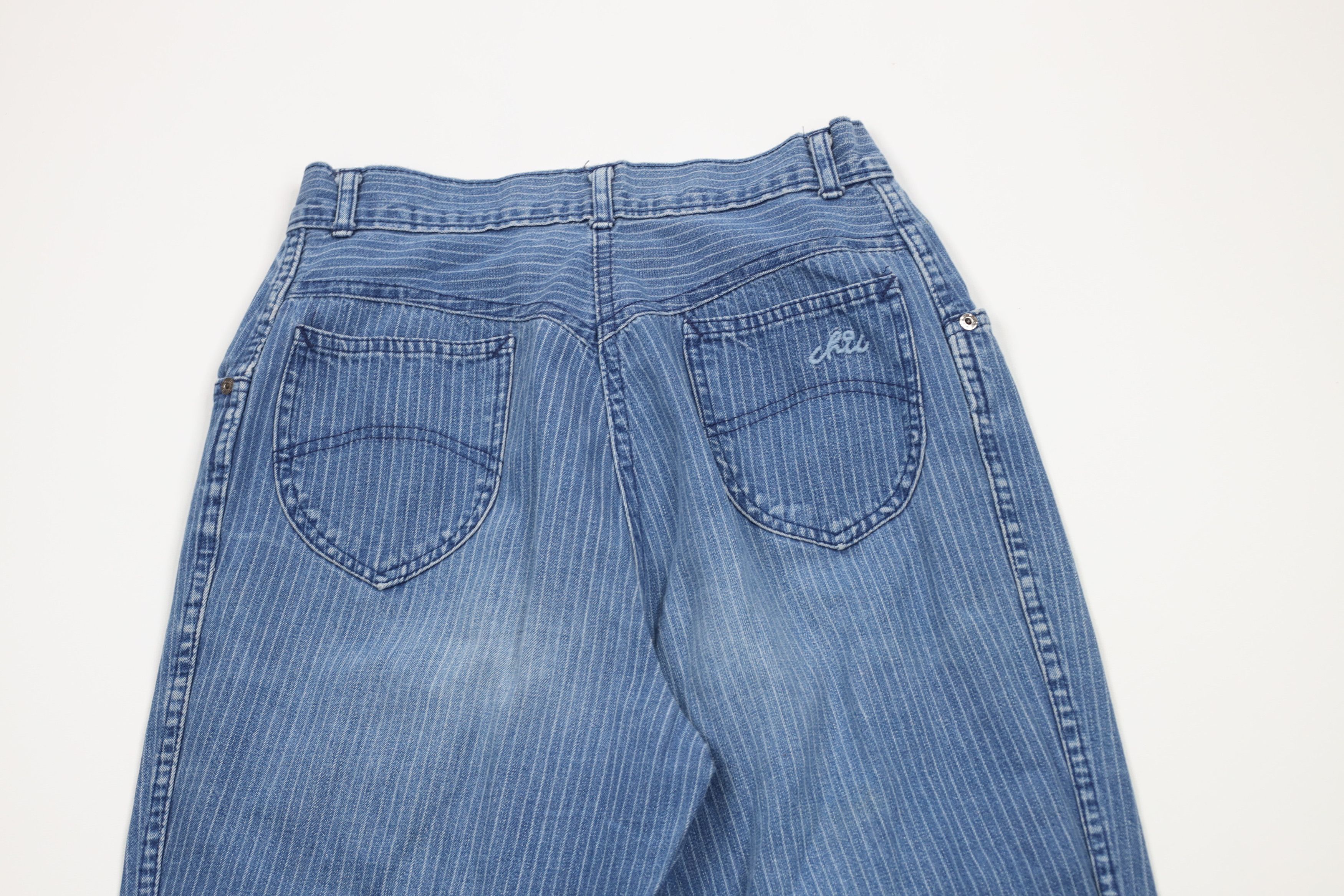 Vintage Vintage 90s Streetwear Pinstriped Pleated Denim Jeans Size 34" / US 12 / IT 48 - 11 Thumbnail