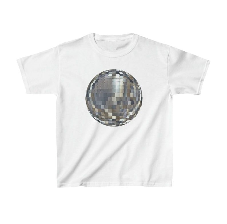 Designer Disco Ball Baby Tee, Y2K Baby Tee Size M / US 6-8 / IT 42-44 - 1 Thumbnail